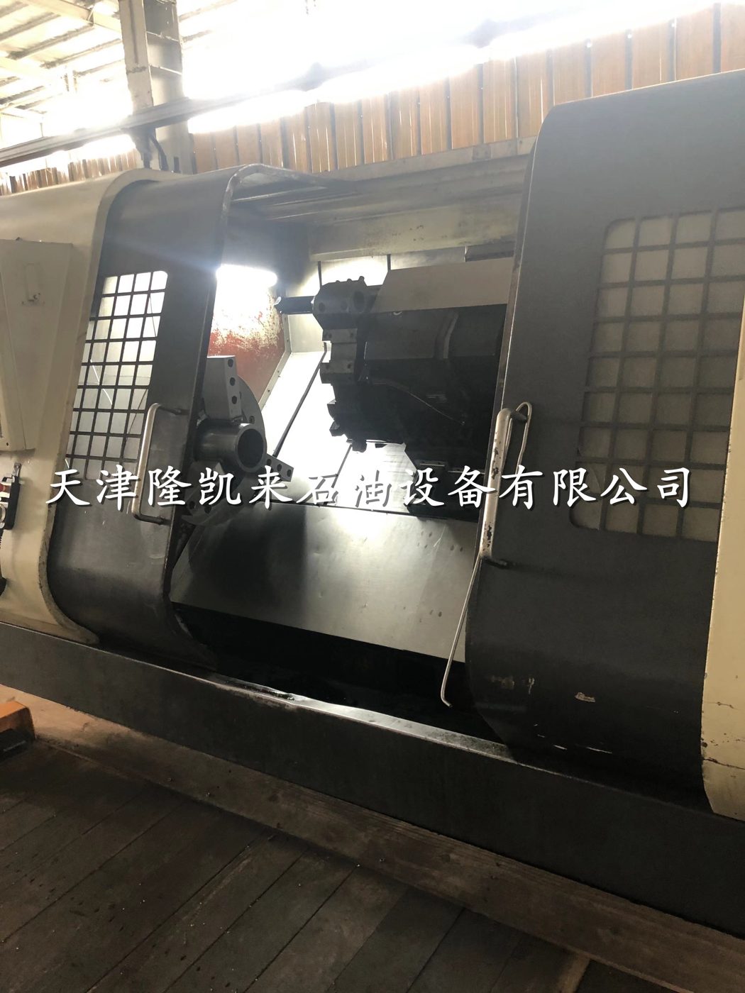 Large CNC lathe in workshop